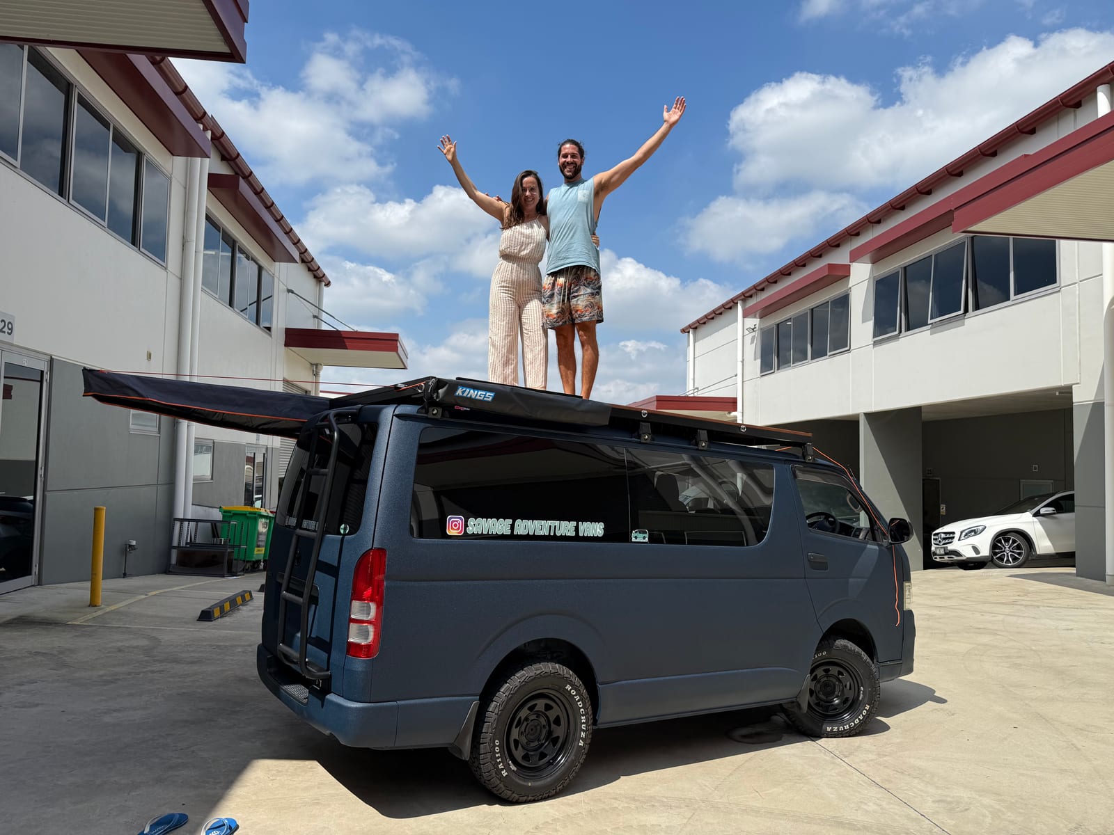 Slate Blue Hiace &mdash; Up on the roof rack